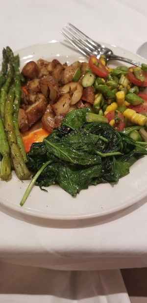 Chef made me a veggie plate. 😊 at Magnolias in Charleston