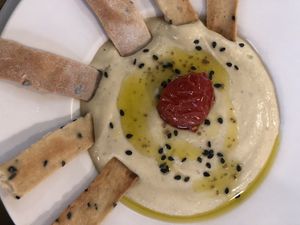 Truffle hummus   at La Bartola in Sevilla