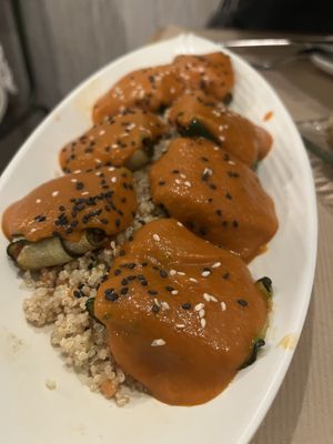 Stuffed Zucchini plate #Veganuary at La Bartola in Sevilla