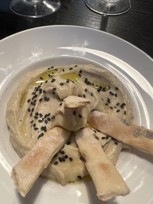 Hummus with truffle  at La Bartola in Sevilla