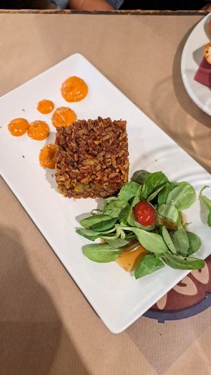 Red rice with vegetables at La Bartola in Sevilla