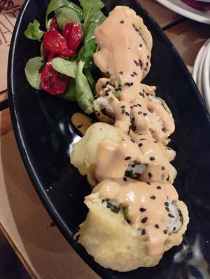Fried sushi at La Bartola in Sevilla