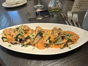 Zucchini stuffed with veggies  at La Bartola in Sevilla
