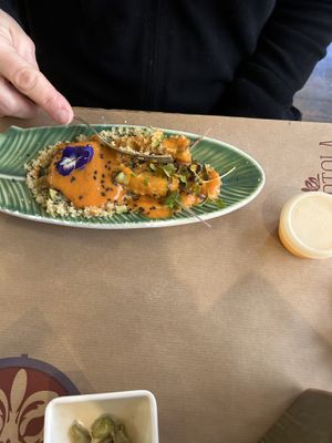 Zucchini dumplings #Veganuary at La Bartola in Sevilla