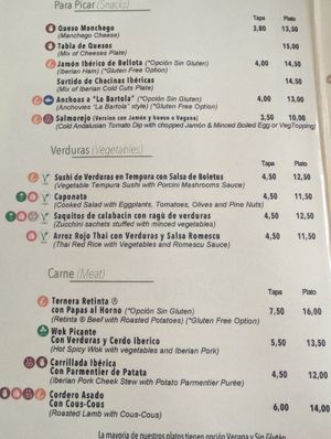 Menu as of January 29, 2024, page 1 of 2. at La Bartola in Sevilla