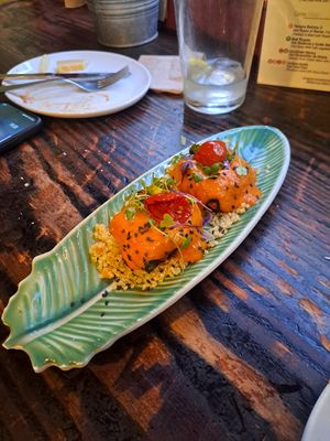 Zucchini sachets at La Bartola in Sevilla