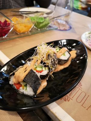 Tempura sushi at La Bartola in Sevilla