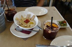 houmous tapa and sangria at La Bartola in Sevilla