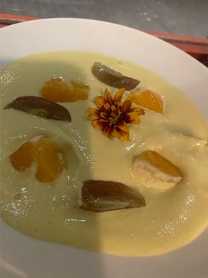 Ajo blanco - cold soup at La Bartola in Sevilla