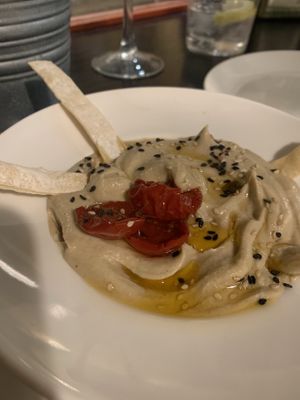 Truffle hummus - tapas at La Bartola in Sevilla