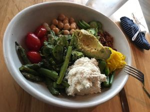 Good Earth Kale Cobb (with Vegan Ricotta Cheese instead of the Gorgonzola ) at True Food Kitchen in King Of Prussia