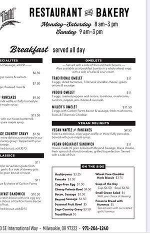 Nice vegan breakfast options  at Bob's Red Mill Whole Grain Store in Milwaukie