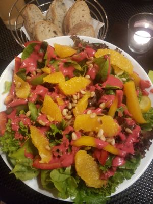 Pignolia salad at Eiscafe Vivaldi in Bad Schandau