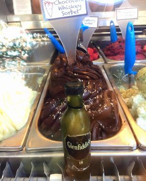 Scremes non dairy vegan chocolate whiskey sorbet at Screme Gelato Bar in New York City