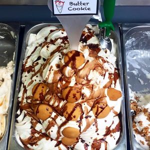 Scremes butter cookie gelato at Screme Gelato Bar in New York City