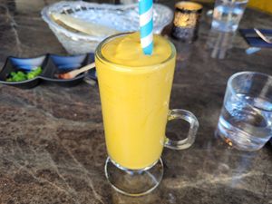 Mango coconut lassi (vegan) at Jaipur in Oslo