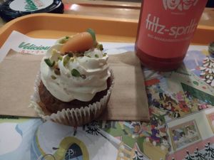 Carrot cupcake at Velicious Burger in Strasbourg