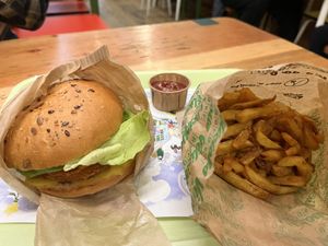 Great burgers and chips   at Velicious Burger in Strasbourg