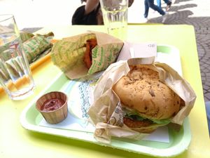 Chicken-style burger at Velicious Burger in Strasbourg
