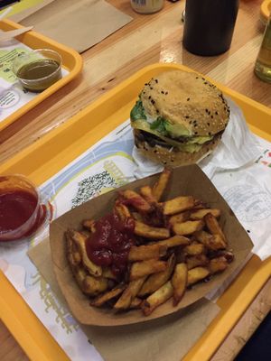 Burger and Fries  at Velicious Burger in Strasbourg