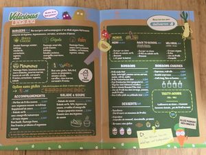 The menu  at Velicious Burger in Strasbourg