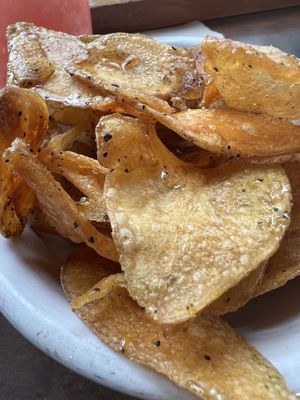 Maple and pepper chips - freaking delicious   at Chic Shack in Quebec