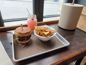 On a tray - you’ll need the paper towel   at Chic Shack in Quebec