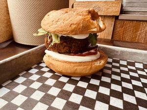 House made vegan burger is INCREDIBLE!   at Chic Shack in Quebec