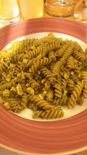 pesto pasta with tofu  at Fauno Bar in Sorrento