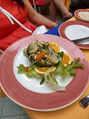 Avocado sprout salad at Fauno Bar in Sorrento
