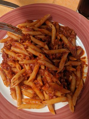 Pasta with soya Ragu at Fauno Bar in Sorrento