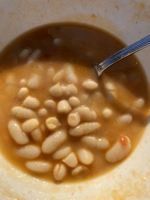 Bean soup for breakfast! Yum at Fauno Bar in Sorrento