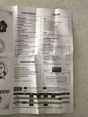 Menu  at BSKT Cafe in Mermaid Beach