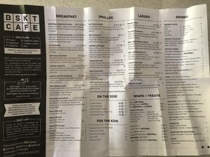Menu  at BSKT Cafe in Mermaid Beach