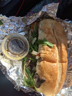 Vegan french dip sandwich at The Playhouse & Swillburger in Rochester