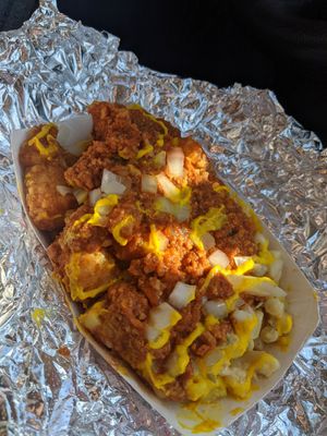 Vegan garbage tator tots at The Playhouse & Swillburger in Rochester