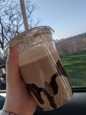 Vegan chocolate milkshake with pb and oreo at The Playhouse & Swillburger in Rochester