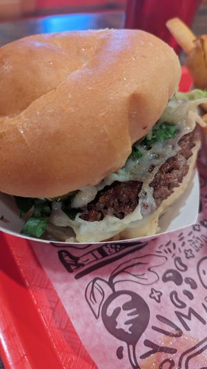 Vegan cheeseburger at The Playhouse & Swillburger in Rochester