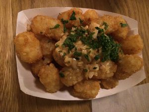 Vampire tater tots with garlic at The Playhouse & Swillburger in Rochester