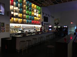 Bar area at The Playhouse & Swillburger in Rochester