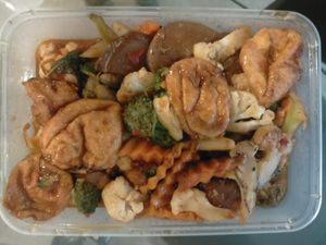 Chilli, eggplant, basil, tofu  at Thai Container in Christchurch