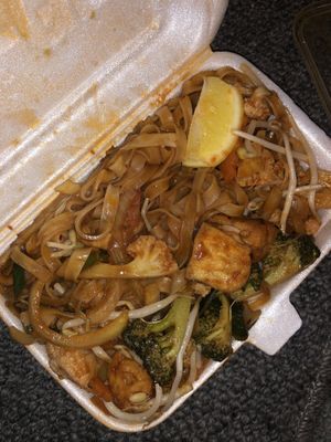Vegan pad Thai! So good! at Thai Container in Christchurch