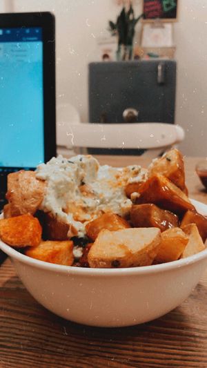 Patatas bravas  at Almalibre Acai Bar in Barcelona