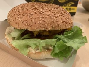 Vegan cheeseburger at Fari's in Ljubljana