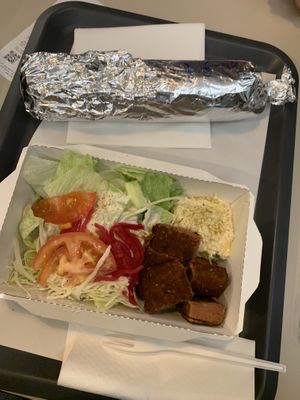 Vegan Chicken Salad and Vegan Chicken Wrap at Fari's in Ljubljana