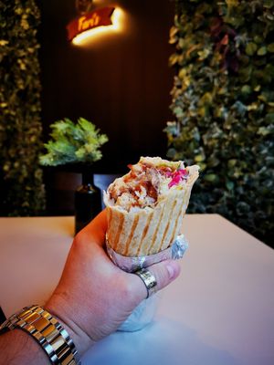 Fresh and delicious Vegan chicken wrap 🌯 😋 at Fari's in Ljubljana