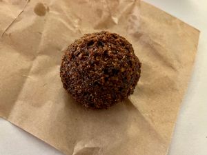 A single falafel. You can get them as 1 piece (“kos”) or in a wrap. at Fari's in Ljubljana