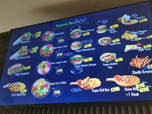 Menu at Fari's in Ljubljana