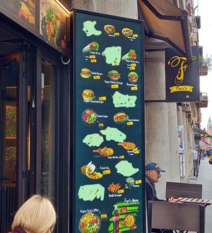 Menu at Fari's in Ljubljana