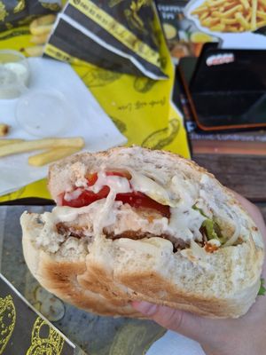 Vegan fish burger at Fari's in Ljubljana